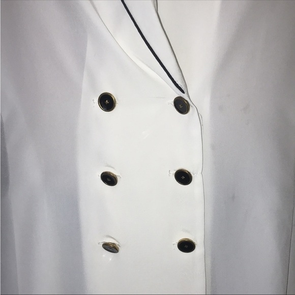 Vintage 80s double breasted nautical feel blouse L - Picture 4 of 7